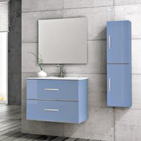Thumbnail for Eviva Daytona 32″ Blue Wallmount Bathroom Vanity with Integrated Porcelain Sink Vanity Eviva 