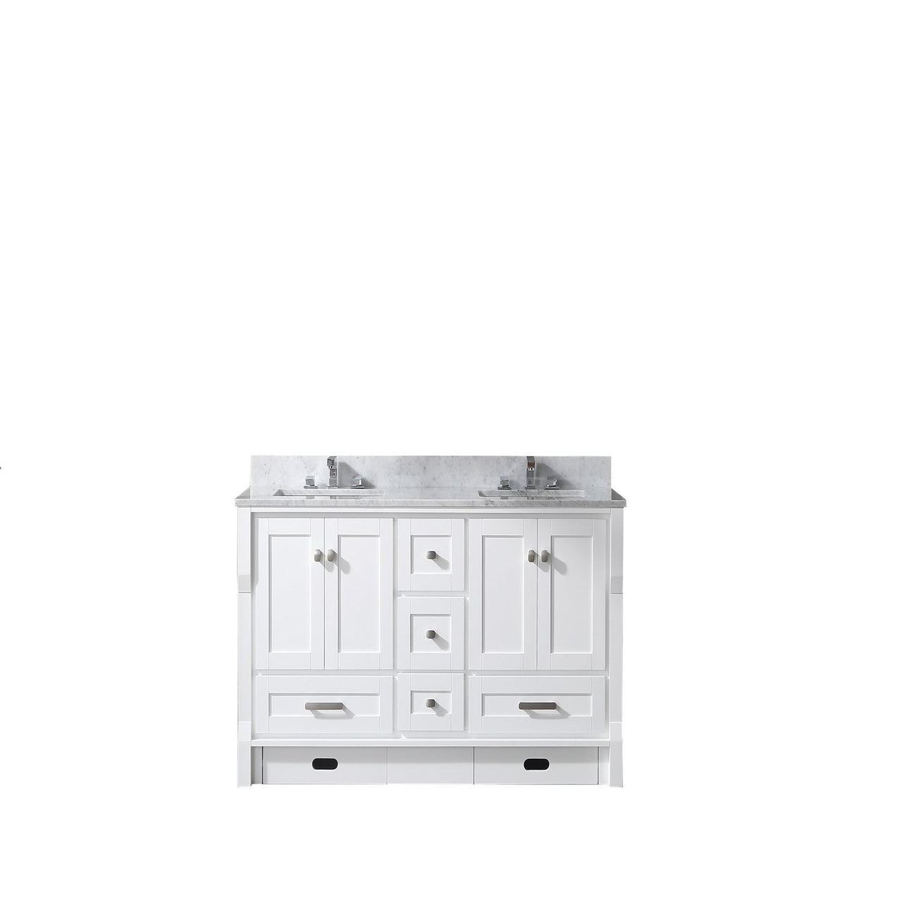 Eviva Booster 72 in. Double Sink Vanity in White with White Carrara Marble Countertop Vanity Eviva 