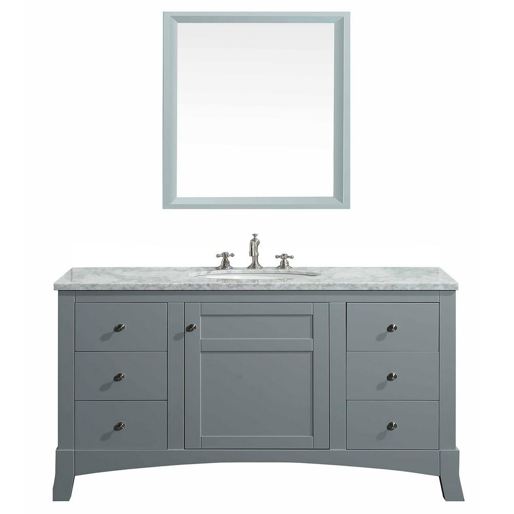 Eviva New York 42″ Bathroom Vanity w/ White Carrara Top Vanity Eviva Gray 