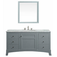 Thumbnail for Eviva New York 42″ Bathroom Vanity w/ White Carrara Top Vanity Eviva Gray 