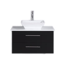 Thumbnail for Totti Wave 30″ Modern Bathroom Vanity w/ Super White Man-Made Stone Top & Sink Vanity Eviva Espresso 