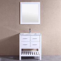 Thumbnail for Eviva Natalie F. 30″ White Bathroom Vanity with White Jazz Marble Counter-top & White Undermount Porcelain Sink Vanity Eviva 
