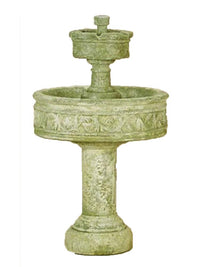Thumbnail for Paestum Two Tier Cast Stone Outdoor Garden with Tall Base Fountain Tuscan 