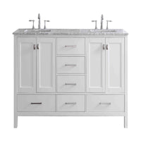 Thumbnail for Eviva Aberdeen 78″ White Transitional Double Sink Bathroom Vanity w/ White Carrara Top Vanity Eviva 
