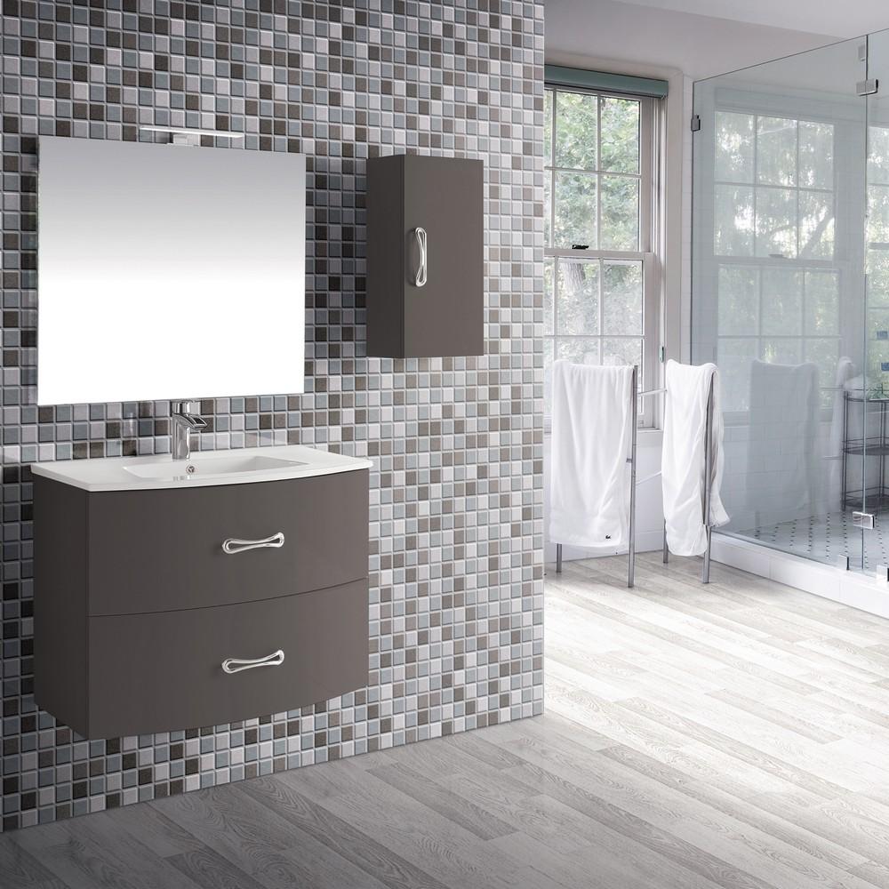Eviva Bari 24″ Grey Wall mount Bathroom Vanity with Integrated White Porcelain Sink Vanity Eviva 