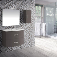 Thumbnail for Eviva Bari 24″ Grey Wall mount Bathroom Vanity with Integrated White Porcelain Sink Vanity Eviva 