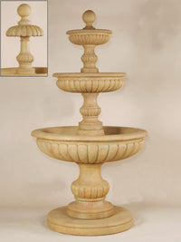 Thumbnail for Fontanone Three Tier Cast Stone Outdoor Garden Fountain Fountain Tuscan 