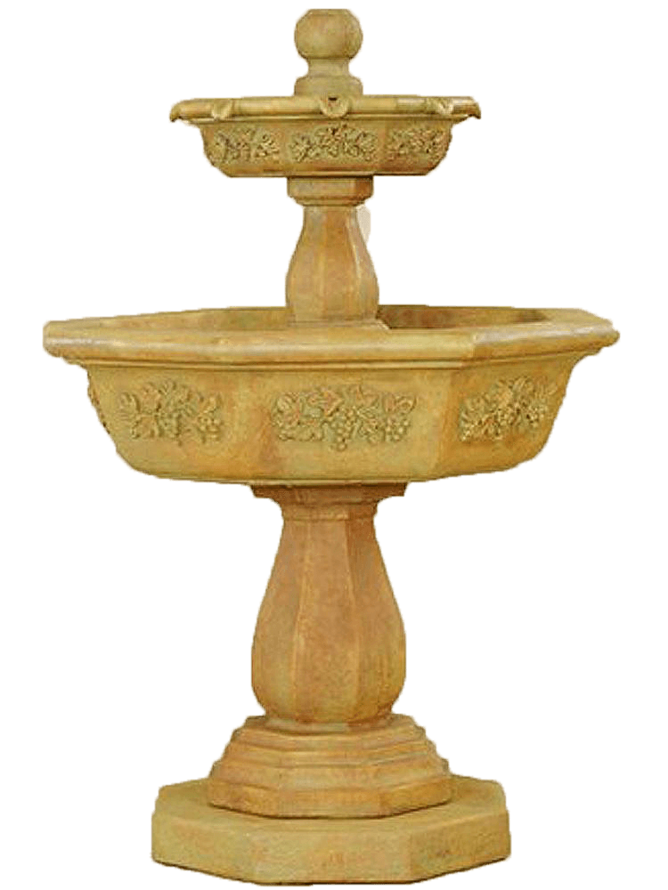 Uva Two Tier Cast Stone Outdoor Water Fountain Fountain Tuscan 