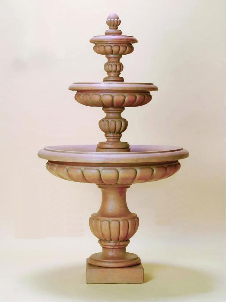 Parigi Three Tier Cast Stone Outdoor Garden Fountain Fountain Tuscan 