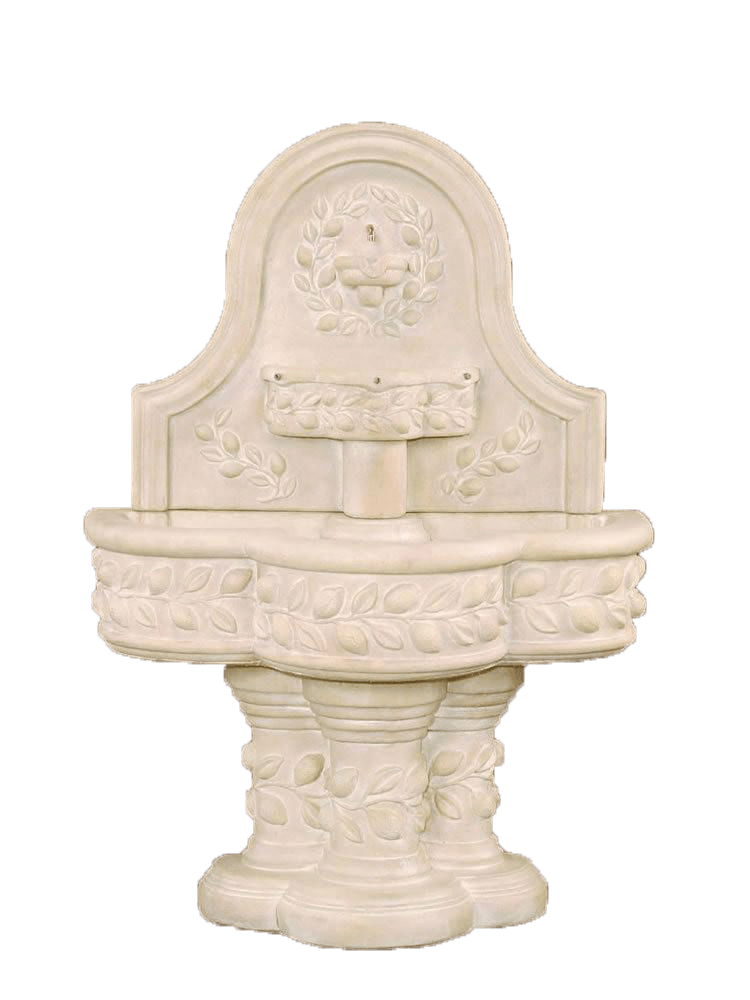 Deruta Lemon Wall Cast Stone Outdoor Water Fountain With Spout Fountain Tuscan 