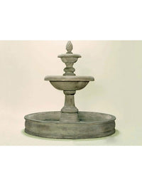 Thumbnail for Newcastle Two Tier Pond Outdoor Cast Stone Garden Fountain Fountain Tuscan 
