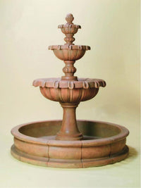 Thumbnail for Chateau Pond Cast Stone Outdoor Garden Fountain Fountain Tuscan 