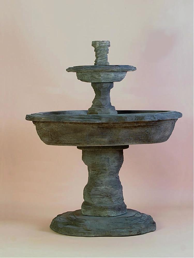Artesia Slate Two Tier Cast Stone Outdoor Garden Fountain Fountain Tuscan 