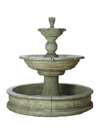Thumbnail for Antiquarium Two Tier Pond Cast Stone Outdoor Garden Fountain Fountain Tuscan 