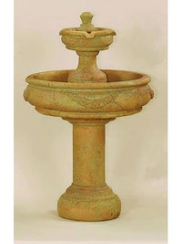 Thumbnail for Rosa Two Tier Cast Stone Outdoor Garden with Tall Base Fountain Tuscan 