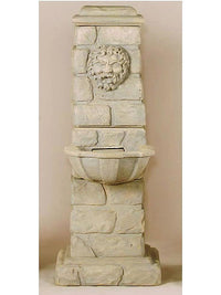 Thumbnail for Green Man Column Cast Stone Outdoor Water Fountain With Spout Fountain Tuscan 