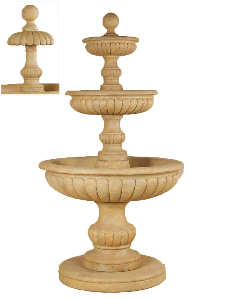 Fontanone Three Tier Cast Stone Outdoor Garden Fountain Fountain Tuscan 