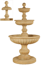 Thumbnail for Fontanone Three Tier Cast Stone Outdoor Garden Fountain Fountain Tuscan 