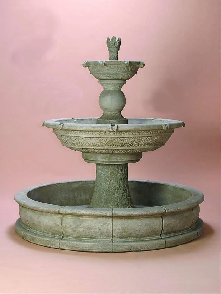 Antiquarium Two Tier Pond Cast Stone Outdoor Garden Fountain Fountain Tuscan 