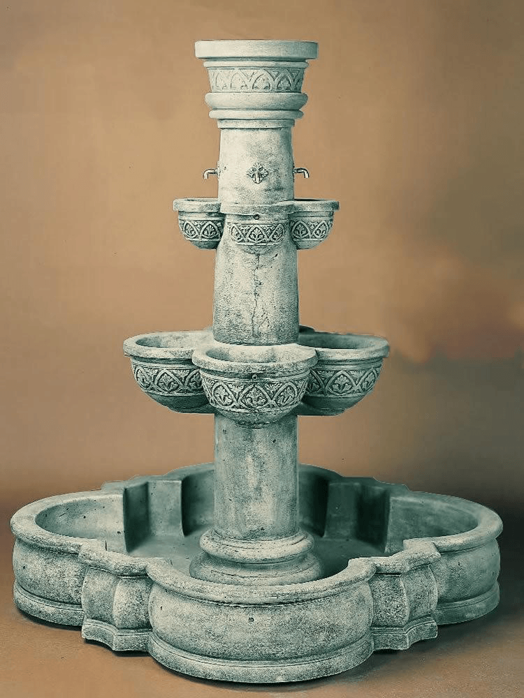 Plaza Minerva Cast Stone Outdoor Garden Fountain With Spout Fountain Tuscan 