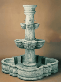 Thumbnail for Plaza Minerva Cast Stone Outdoor Garden Fountain With Spout Fountain Tuscan 