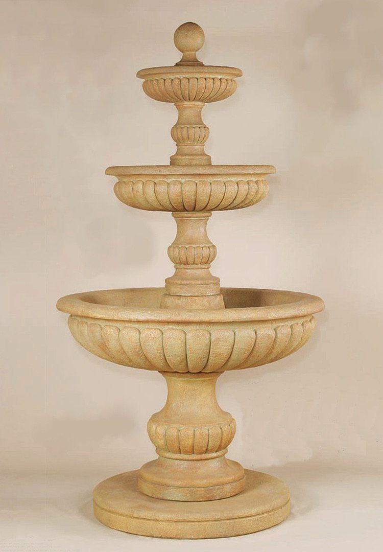 Acqua Sparta Three Tier Cast Stone Outdoor Garden Fountain Fountain Tuscan 