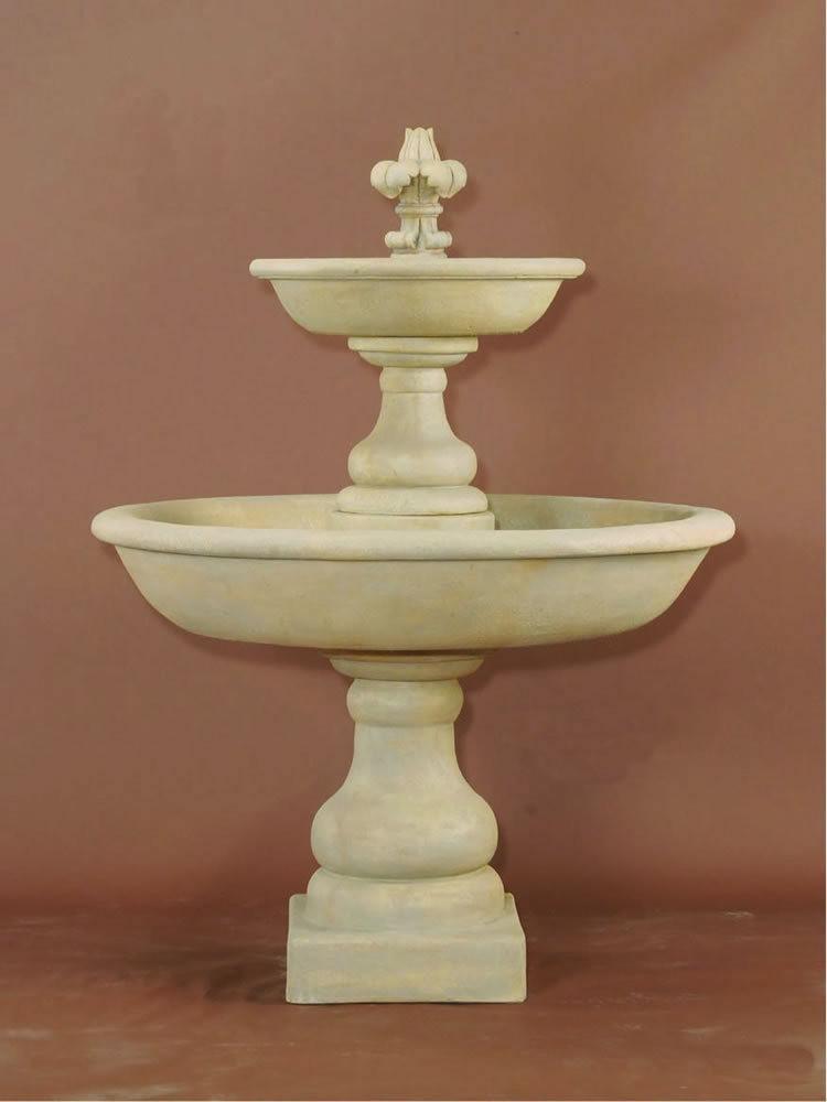 Belair Two Tier Cast Stone Outdoor Water Fountain Fountain Tuscan 