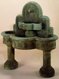 Thumbnail for Ricco Deruta Wall Cast Stone Outdoor Garden Water Fountain For Spout Fountain Tuscan 