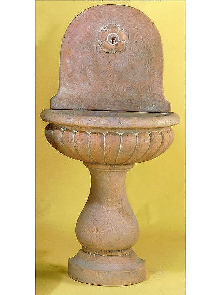 Tepula Wall Cast Stone Outdoor Garden Fountain With Spout Fountain Tuscan 
