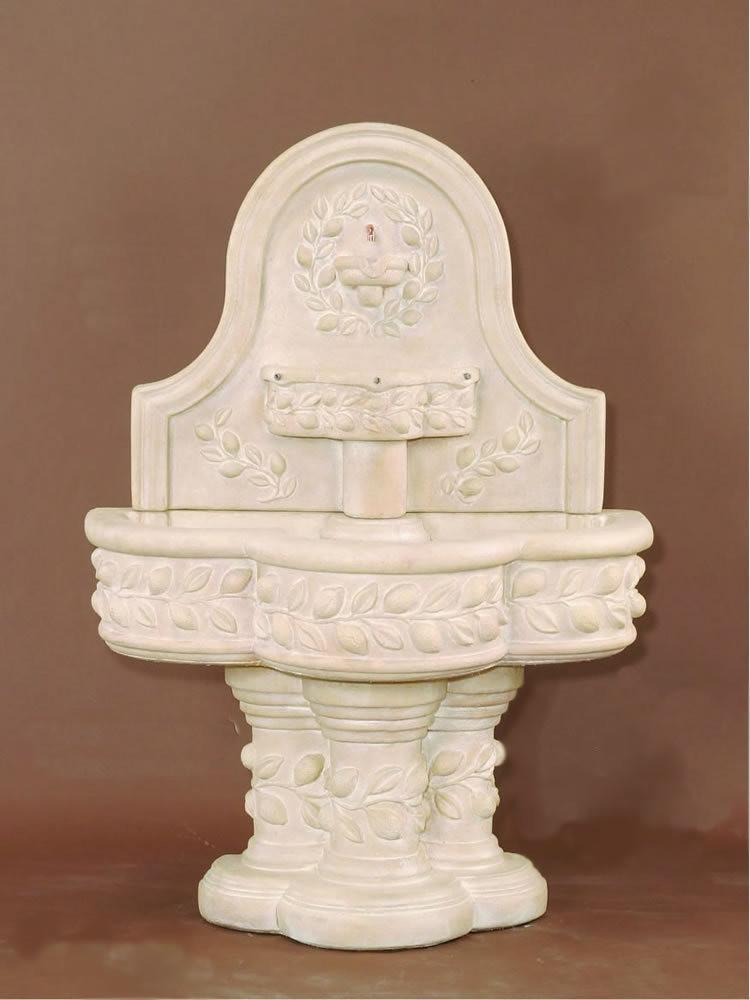 Deruta Lemon Wall Cast Stone Outdoor Water Fountain With Spout Fountain Tuscan 