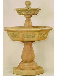 Thumbnail for Uva Two Tier Cast Stone Outdoor Water Fountain Fountain Tuscan 