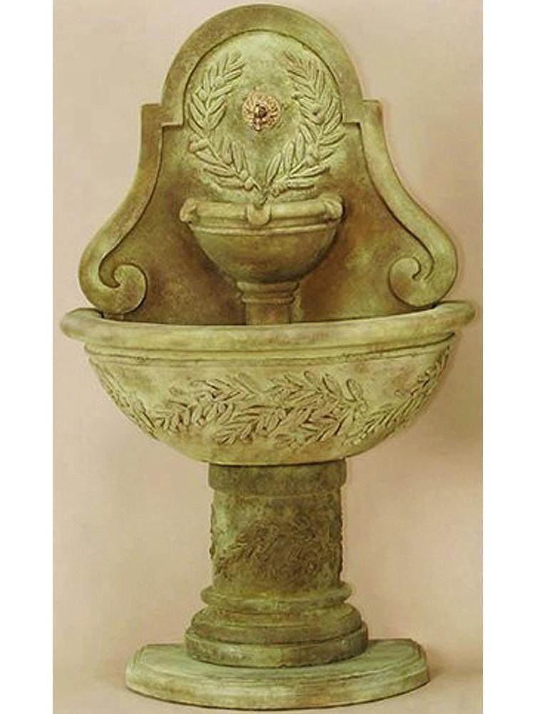 Oliva Wall Cast Stone Outdoor Water Fountain for Spout Fountain Tuscan 