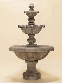 Thumbnail for Jardin Three Tier Cast Stone Outdoor Garden Fountain Short Fountain Tuscan 