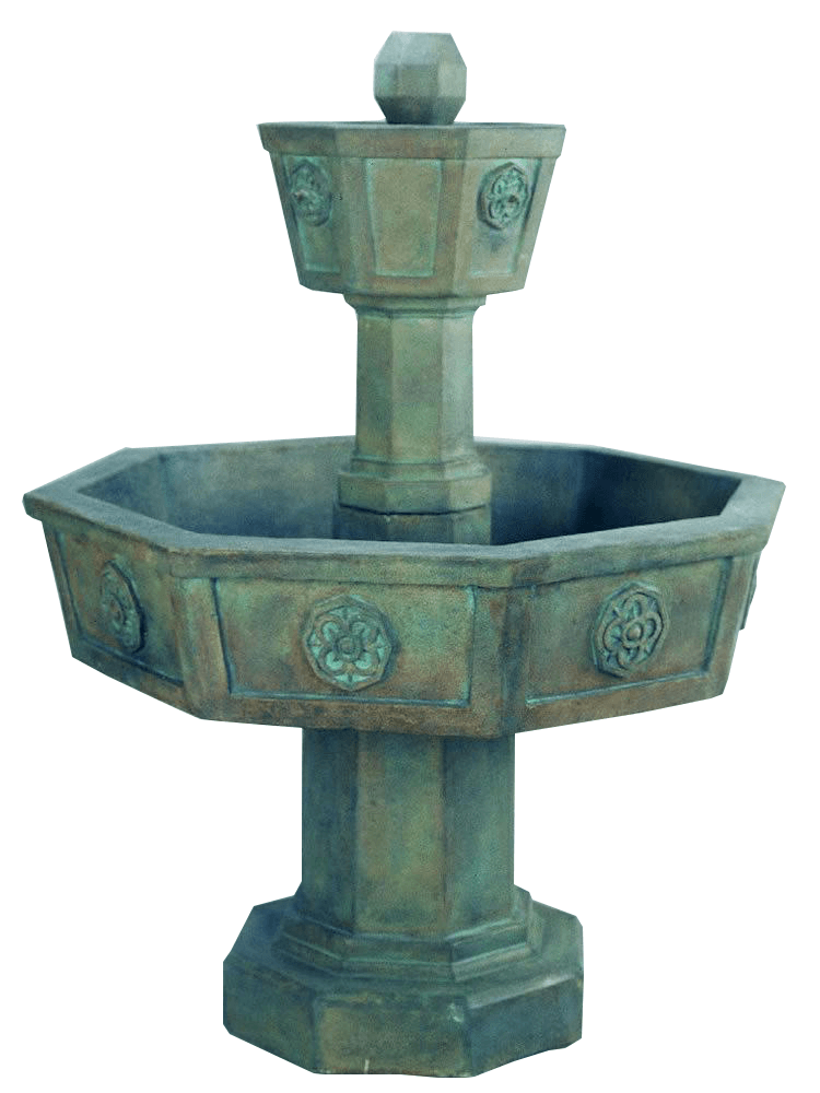 Neogotico Cast Stone Outdoor Garden Fountain With Spout Fountain Tuscan 
