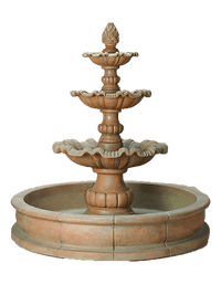 Thumbnail for Garda Three Tier Pond Cast Stone Outdoor Garden Fountain Fountain Tuscan 