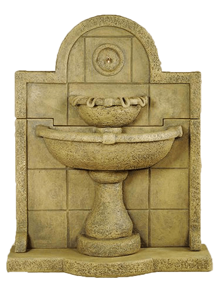 Terme del Foro Wall Cast Stone Outdoor Water Fountain With Spout Fountain Tuscan 