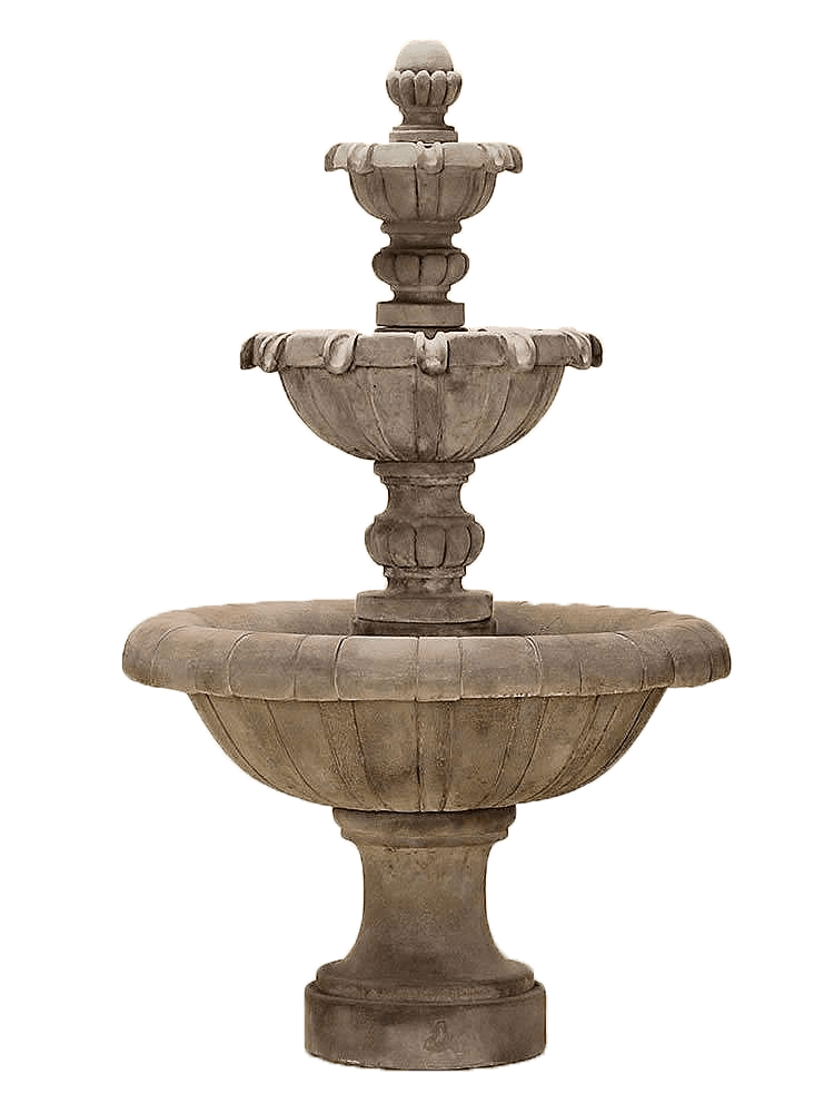 Jardin Three Tier Cast Stone Outdoor Garden Fountain Short Fountain Tuscan 