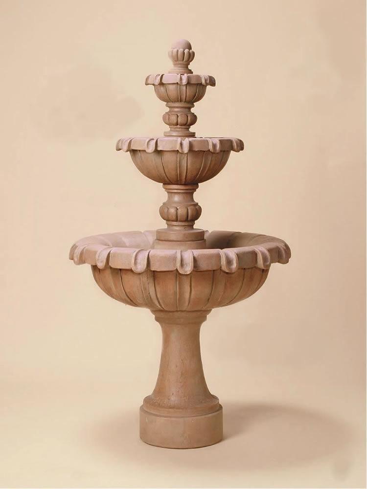 Chateau Three Tier Cast Stone Outdoor Garden Fountain Fountain Tuscan 