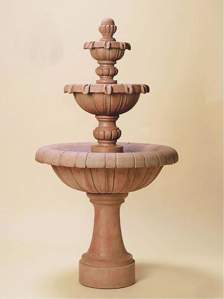 Jardin Three Tier Cast Stone Outdoor Garden Fountain Tall Fountain Tuscan 