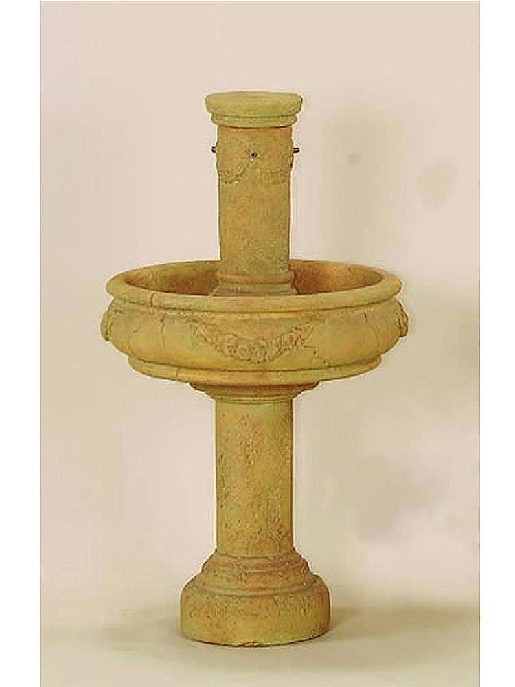 Rosa Column Cast Stone Outdoor Garden with Tall Base Fountain Tuscan 