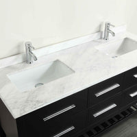 Thumbnail for Eviva Natalie F.® 72″ Bathroom Vanity with White Carrera Marble Counter-top & Double Porcelain Sinks Bathroom Vanity Eviva 