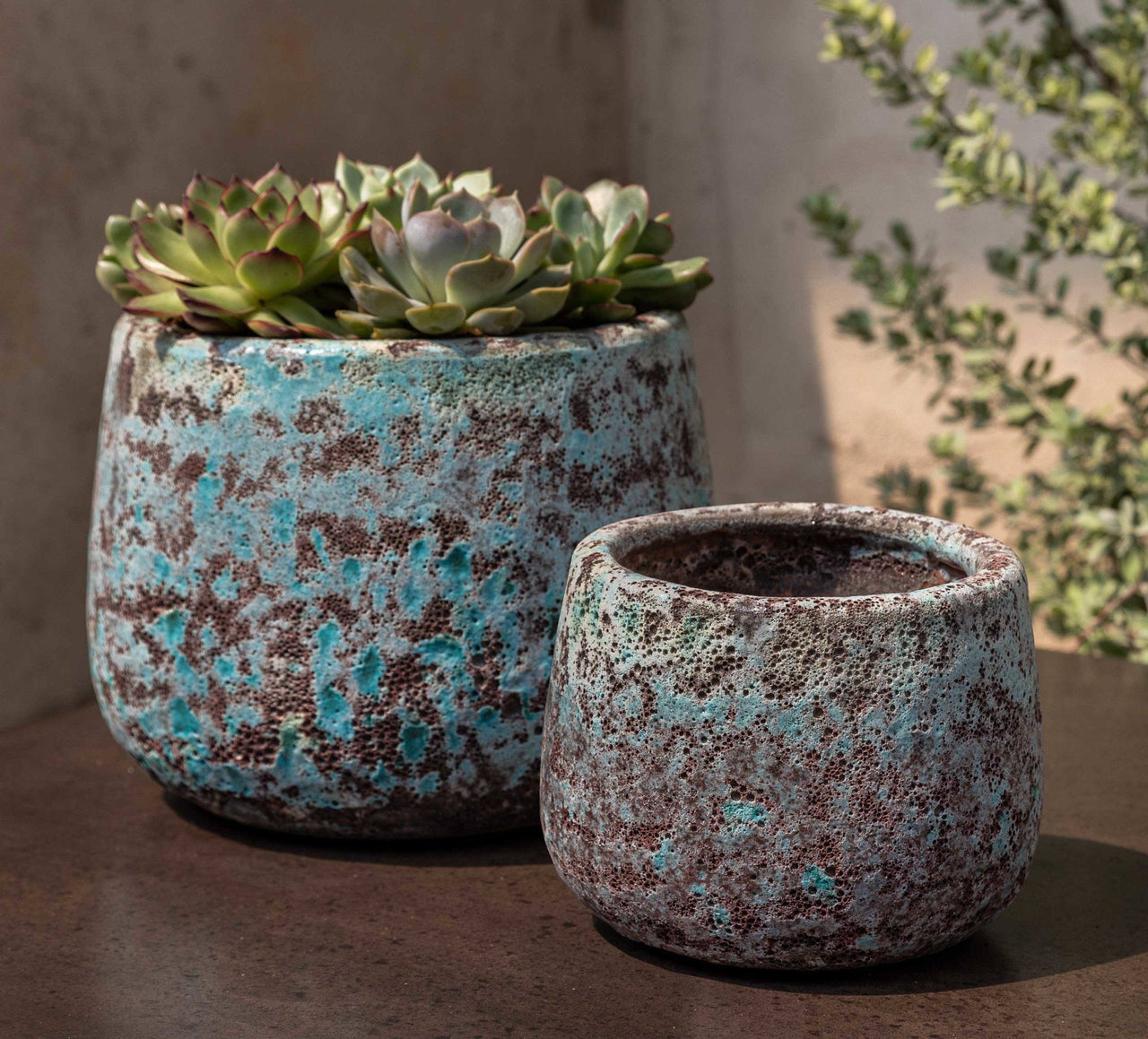 Campania International Glazed Pottery Linh Planter-S/8 Urn/Planter Campania International Verdigris 