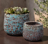 Thumbnail for Campania International Glazed Pottery Linh Planter-S/8 Urn/Planter Campania International Verdigris 
