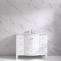 Thumbnail for Eviva Stanton 48″ White Transitional Bathroom Vanity w/ White Carrara Top Bathroom Vanity Eviva 
