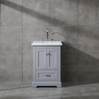 Thumbnail for Eviva Houston 24″ Bathroom Vanity w/ Double Ogee Edge White Carrara Top Vanity Eviva 