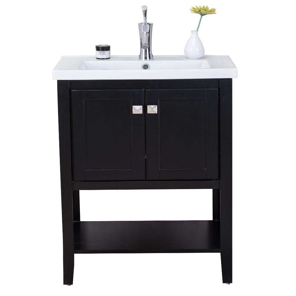 Eviva Tiblisi 24″ Modern/Transitional Bathroom Vanity with White Porcelain Sink Vanity Eviva Espresso 