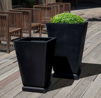 Thumbnail for Campania International Fiber Clay Westmere Planter Urn/Planter Campania International Onyx Black Lite Large 