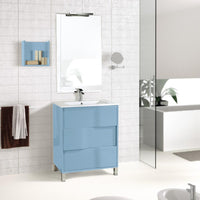 Thumbnail for Eviva Toronto 32″ Blue Free standing Bathroom Vanity with White Porcelain Sink Vanity Eviva Blue 