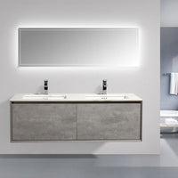 Thumbnail for Eviva Vista 60″ Concrete Grey Bathroom Vanity Vanity Eviva 
