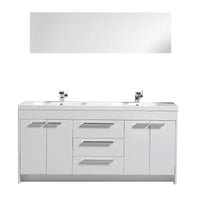 Thumbnail for Eviva Lugano 72 Inch Modern Double Sink Bathroom Vanity with White Integrated Acrylic Top Bathroom Vanity Eviva White 